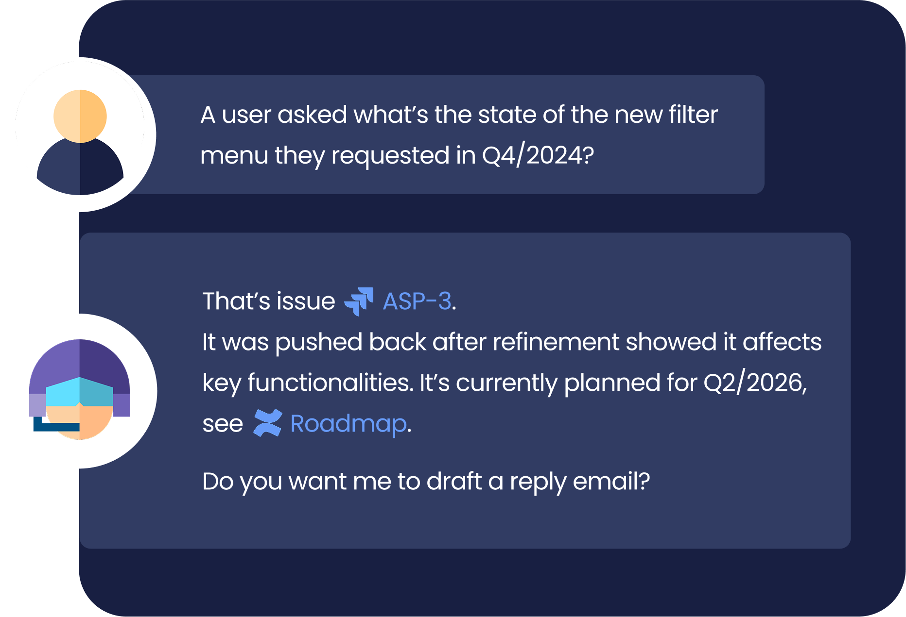 Product Copilot asking questions